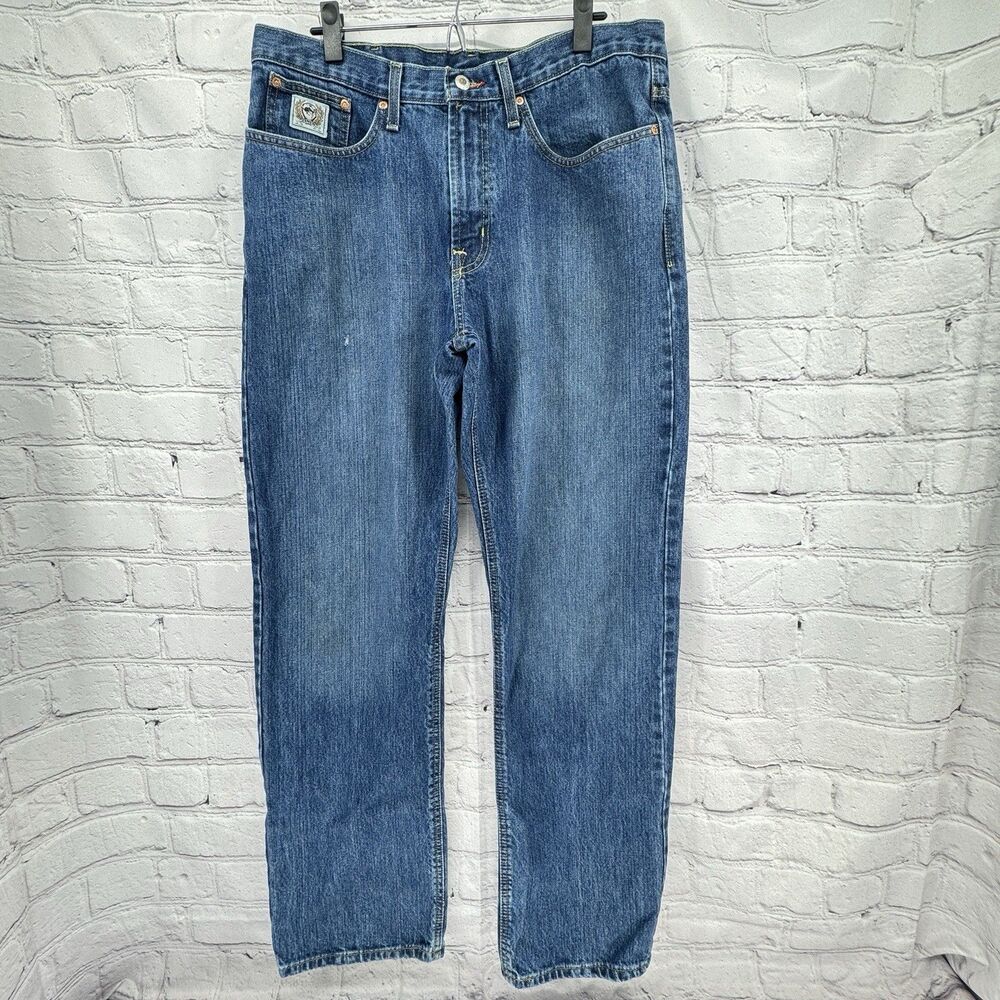 Cinch Jeans White Label 36 x 33 Straight Relaxed Heavy Duty 14.25 Denim Blue
